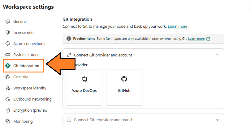 Select Git integration